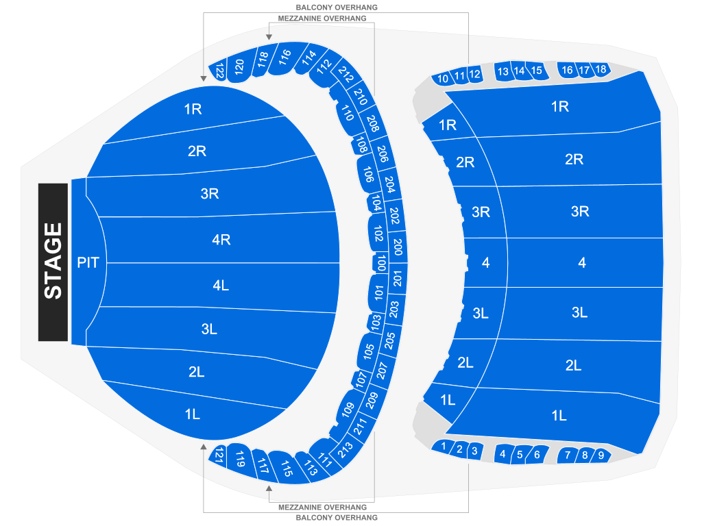 Venue seating chart for Barenaked Ladies for reference only