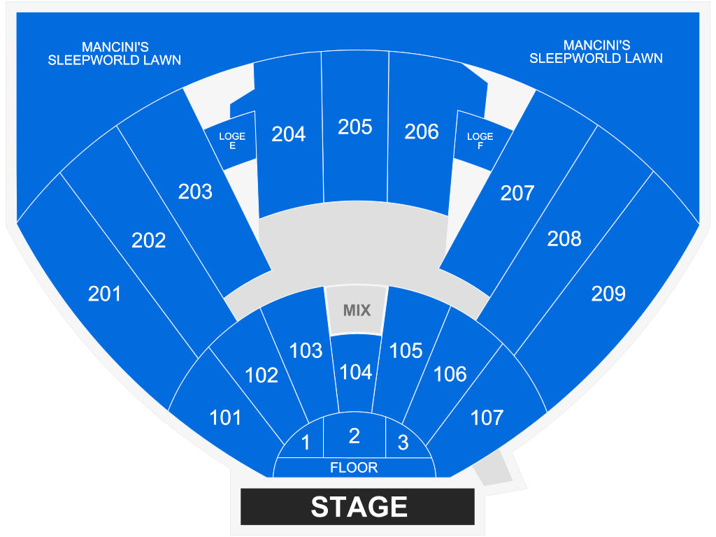 Venue seating chart for Styx for reference only