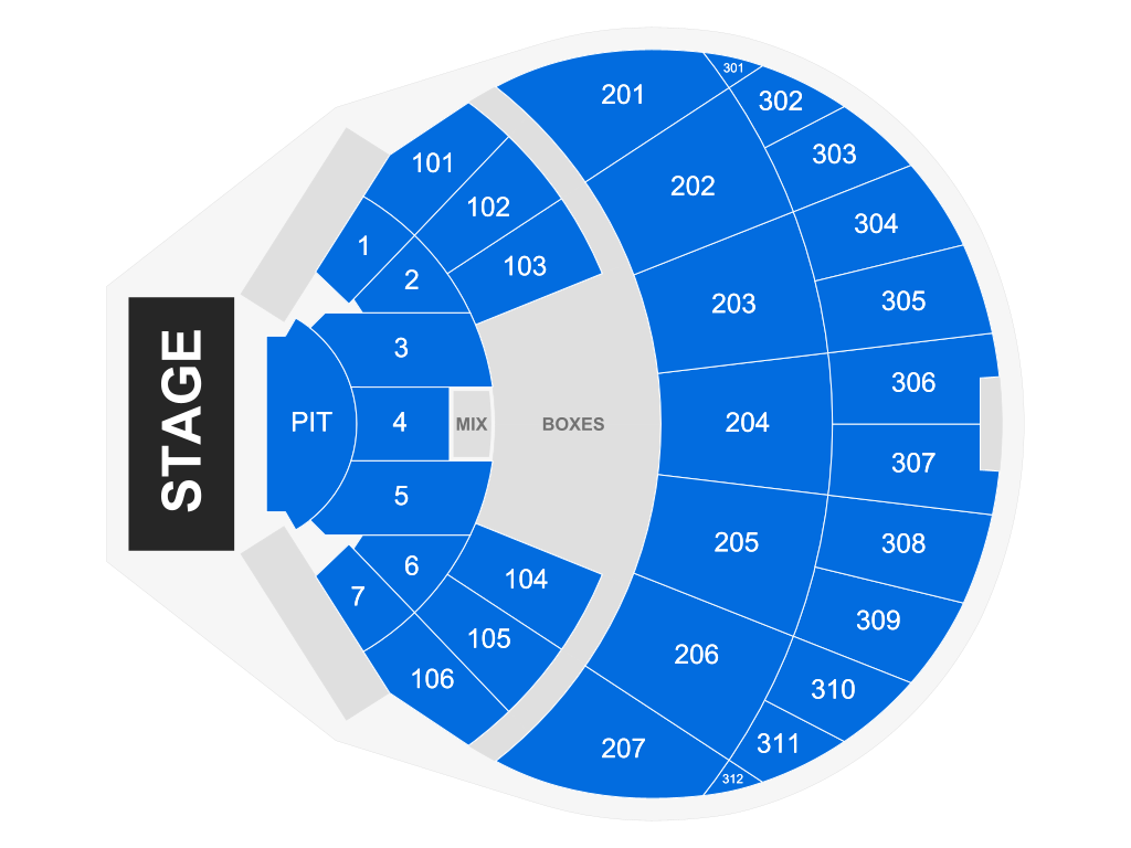 Venue seating chart for Teddy Swims for reference only
