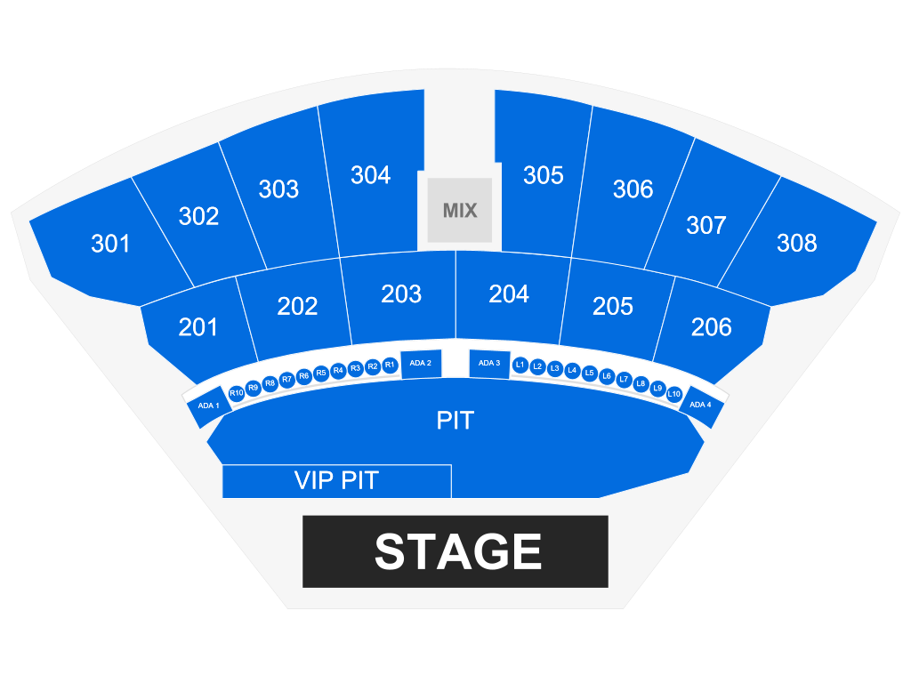 Venue seating chart for Justin Moore for reference only